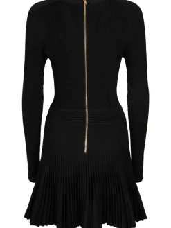 Vestito in jersey di viscosa / plissé