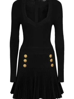 Vestito in jersey di viscosa / plissé