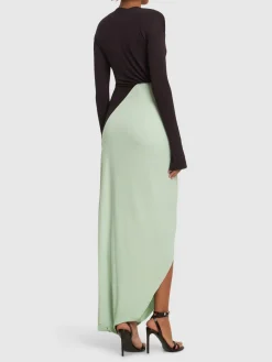 Vestito in jersey fluido con dettaglio nodo