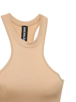 Vestito in jersey stretch a costine con cutout