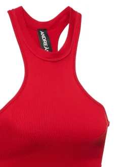 Vestito in jersey stretch a costine con cutout