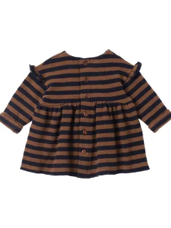 Vestito in misto cotone a righe