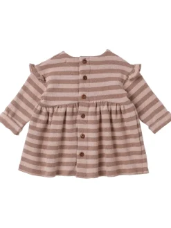 Vestito in misto cotone a righe