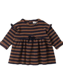 Vestito in misto cotone a righe