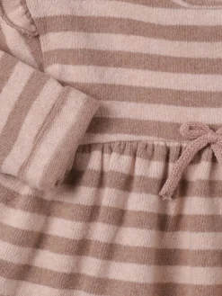 Vestito in misto cotone a righe