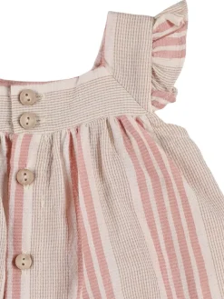 Vestito in misto cotone biologico stampa a righe
