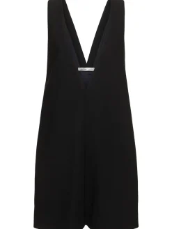 Vestito in misto lana / scollo a V