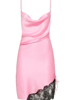 Vestito in misto seta con ruches