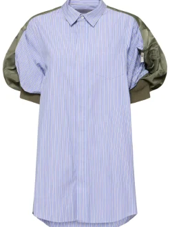 Vestito in popeline di cotone e twill di nylon