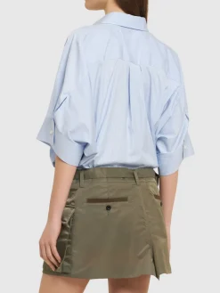 Vestito in popeline di cotone e twill di nylon