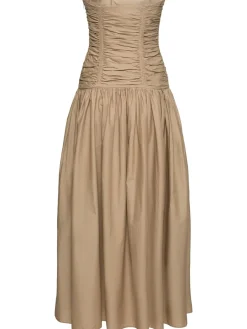 Vestito in popeline senza spallini