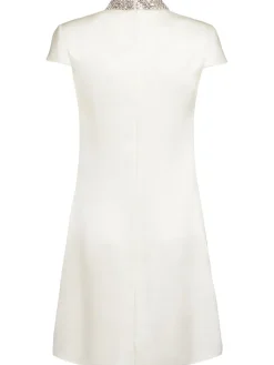 Vestito in raso di doppia seta con ricami