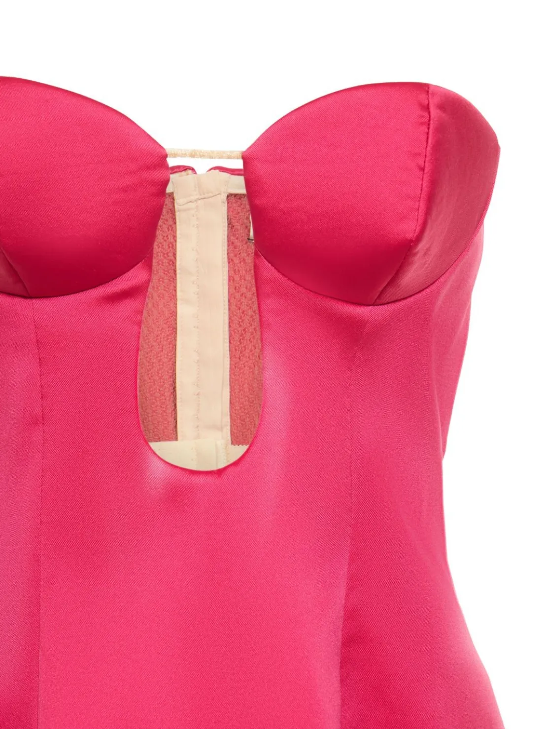 Vestito in raso di seta con bustier