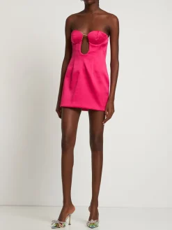 Vestito in raso di seta con bustier