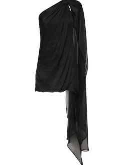 Vestito in raso di seta drappeggiato