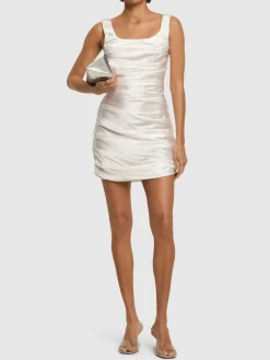 Vestito in raso di seta drappeggiato
