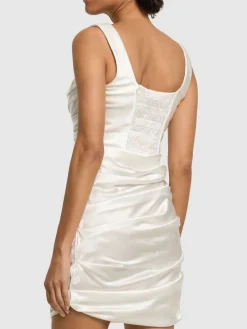 Vestito in raso di seta drappeggiato