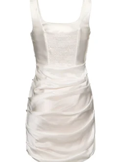 Vestito in raso di seta drappeggiato