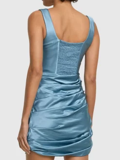 Vestito in raso di seta drappeggiato