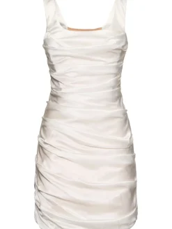 Vestito in raso di seta drappeggiato