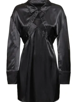 Vestito in raso di viscosa con giacca bolero
