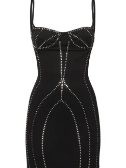 Vestito in sablé con cristalli