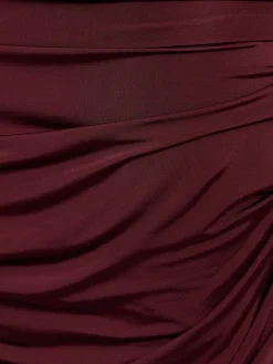 Vestito in viscosa drappeggiata con cappuccio