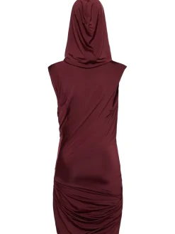 Vestito in viscosa drappeggiata con cappuccio