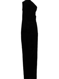 Vestito lungo Athena in velluto drappeggiato