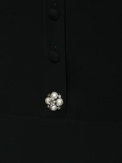 Vestito lungo drappeggiato in misto viscosa cady