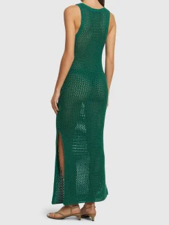 Vestito lungo in cotone crochet