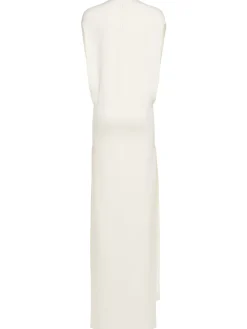 Vestito lungo in georgette di seta doppia