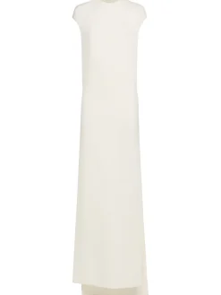 Vestito lungo in georgette di seta doppia