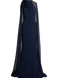 Vestito lungo in misto seta
