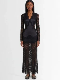 Vestito lungo in pizzo stretch