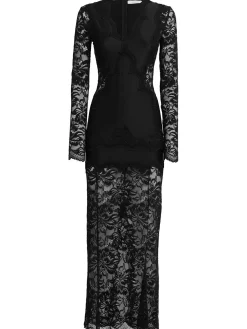 Vestito lungo in pizzo stretch