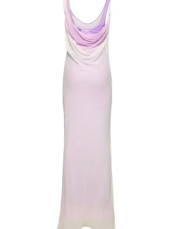 Vestito lungo in raso / scollo morbido