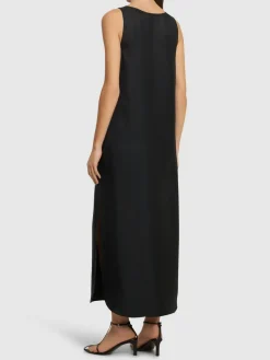Vestito lungo in seta Nada con scollo
