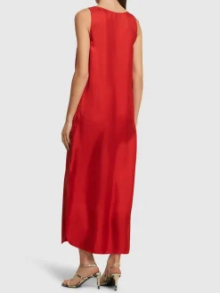 Vestito lungo in seta Nada con scollo