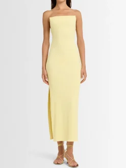 Vestito lungo in viscosa stretch senza spalline