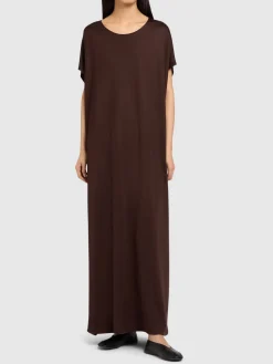 Vestito lungo Kaori in viscosa lucida