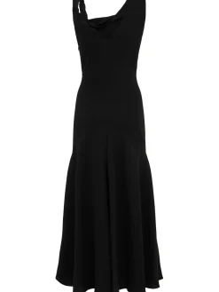 Vestito lungo Violetta in seta crepe drappeggiata
