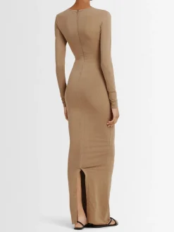 Vestito maxi a maniche lunghe