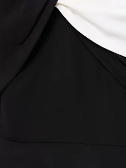 Vestito maxi asimmetrico in cady stretch