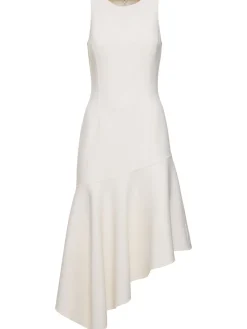 Vestito midi asimmetrico drappeggiato
