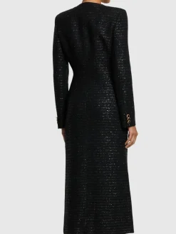Vestito midi con scollo a V e paillettes