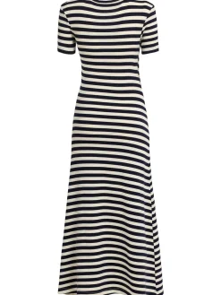 Vestito midi drappeggiato a righe