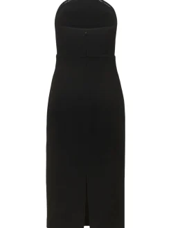 Vestito midi in crepe di lana