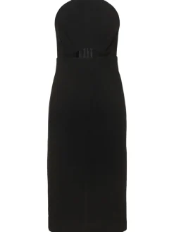 Vestito midi in crepe di lana