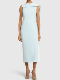 Vestito midi in crepe di raso